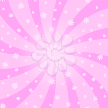 Pink Cartoon Swirl Design. Vortex Starburst Spiral Twirl Square. Helix Rotation Rays. Swirling Radial Starry Pattern. Converging Psychedelic Scalable Striped Illusion. Sky with Sun Light Beams.