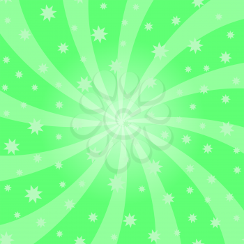 Green Cartoon Swirl Design. Vortex Starburst Spiral Twirl Square. Helix Rotation Rays. Swirling Radial Starry Pattern. Converging Psychedelic Scalable Striped Illusion. Sky with Sun Light Beams.