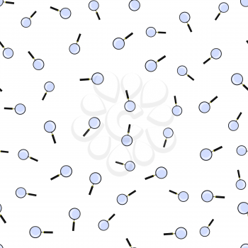 Magnifying Glass with Reflection Seamless Pattern on White Background. Magnify Icon in Flat Style Design. Magnifier or Loure Sign. Search Searching Looking For Research Information.