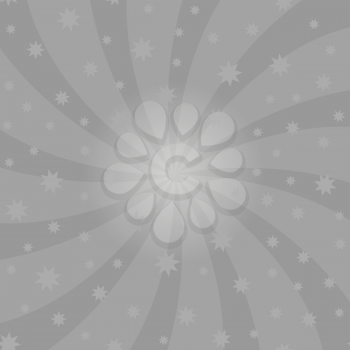 Grey Cartoon Swirl Design. Vortex Starburst Spiral Twirl Square. Helix Rotation Rays. Swirling Radial Starry Pattern. Converging Psychedelic Scalable Striped Illusion. Sky with Sun Light Beams.