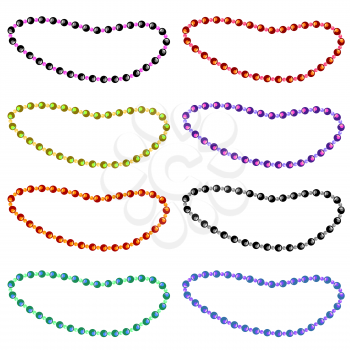 Beads for Women Isolated on White Background. Jewelry Necklace Fashion Design. Islamic Rosary
