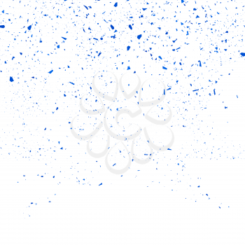 Blue Confetti Seamless Pattern Isolated on White Background. Set of Particles.
