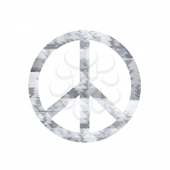 Grey Pacifist Sign Isolated on White Background