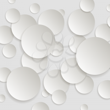 Paper Round Background with Drop Shadows. Grey Gradient Abstract Circle Pattern