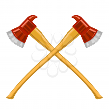 Firefighter Cross Axes Icon Isolated on White Background