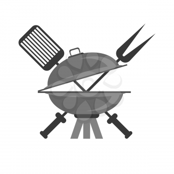 Barbeque Grey Icon Isolated on White Background