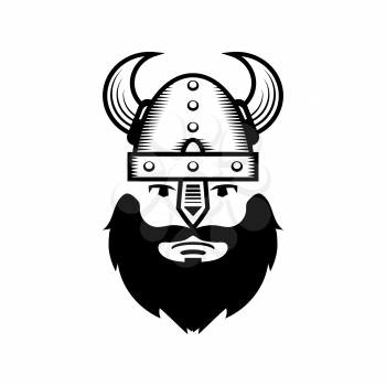 Viking Warrior Head Icon Isolated on White Background