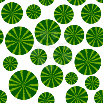 Fresh Sweet Natural Ripe Watermelon Seamless Green Pattern with