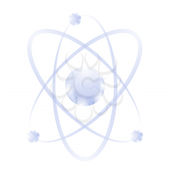 Blue Atom Icon Isolated on White Background