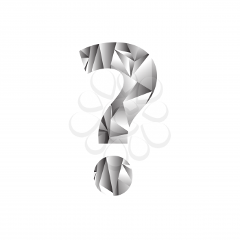 Grey Polygonal Question Mark Isolated on White Background. Simple Icon for web Sites, Web Design, Mobile App, Info Graphics.
