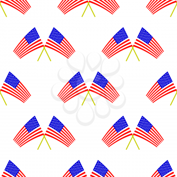 American Flag Seamless Pattern Isolated on White Background