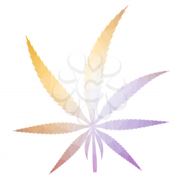 Polygonal Cannabis Leaf Icon. Colored Medical Marijuana.
