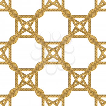 Rope Seamless Pattern on White Background. Rope Texture.