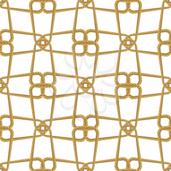 Elegant Rope Seamless Pattern on White Background