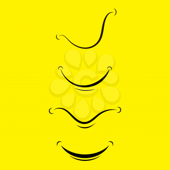 Cartoon Smile Logo Isolated on Yellow Background