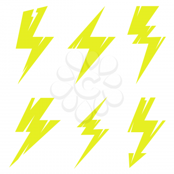 Thunder and Bolt Lighting Polygonal Flash Logo Set on White Background