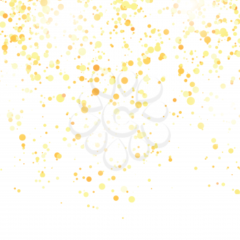 Gold Confetti Pattern Isolated on White Background.