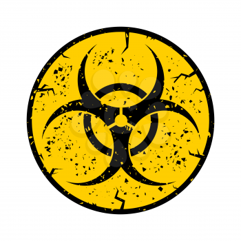 Beware Biohazard Sign Isolated on White Background. International Hazard Symbol. Warning Icon of Virus