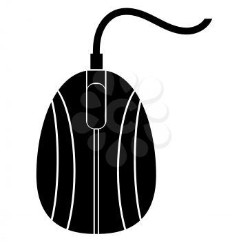 Computer Mouse Symbol Isolated on White Background. Simple Pointer Icon, Logo Cursor.