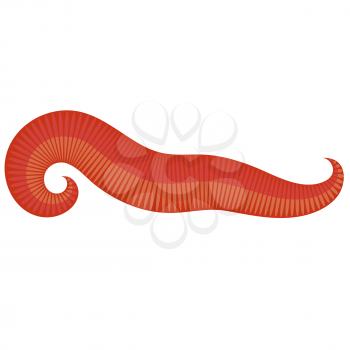 Animal Earth Red Worm for Fishing on White Background.