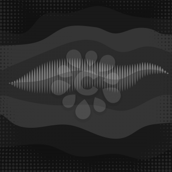 Sound Wave Icon. Screen of Equalizer. Musical Vibration Graph. Radio Wave Amplitude.