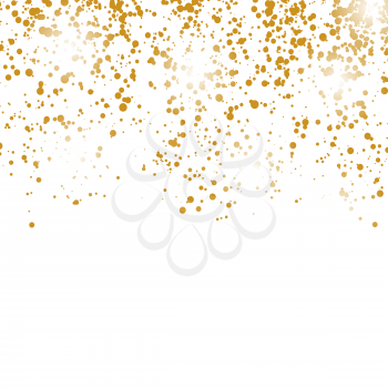 Gold Confetti Pattern Isolated on White Background.
