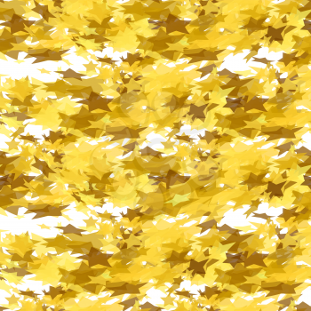 Gold Stars Seamless Pattern on White Background. Yellow Starry Pattern.