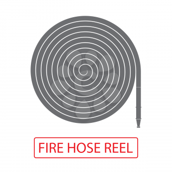 Fire Hose Reel Icon Isolated on White Background.