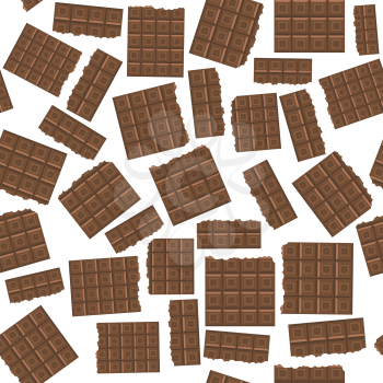 Milk Brown Chocolate Bar Seamless Pattern. Sweet Food.