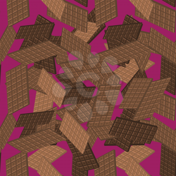 Milk Brown Chocolate Bar Seamless Pattern. Sweet Food. 3d Illustration.