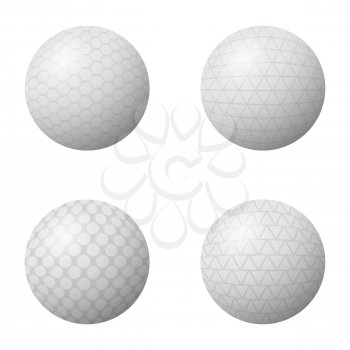 Set of Golf Balls Isolated on White Background.