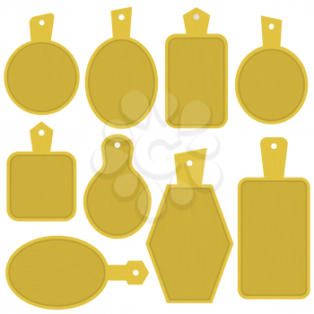 Set of Kitchen Board Isolated on White Background.