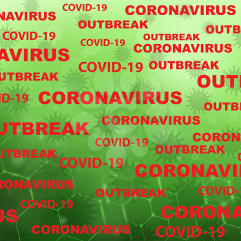 Stop Pandemic Novel Coronavirus Icon on Green Blured Background. COVID-19.