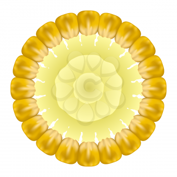 Organic Yellow Fresh Corn Pattern. Natural Gold Sweet Food Background. Summer Golden Vegetarian Sweetcorn Texture. Seed Ornament.