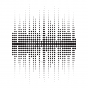 Halftone Sound Wave Pattern. Overlay Grunge Template. Distress Linear Design. Fade Monochrome Points. Screen of Equalizer. Musical Vibration Graph. Radio Wave Amplitude.