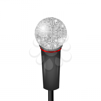 Retro Microphone Icon Isolated on White Background.