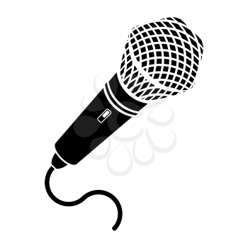 Retro Microphone Icon Isolated on White Background.