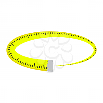 Hand Holding Roulette Construction Tool. Industrial Measure Tape Icon Isolated on White Background.