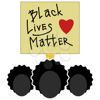 Black Lives Matter Paper Banner for Protest on White Background.