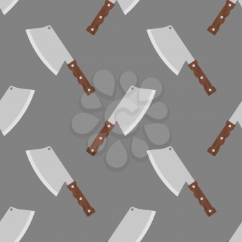 Knives Seamless Pattern on Grey Background. Kitchen Accessories.