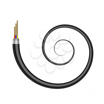 Coaxial Digital Cable Isolated on White Background.