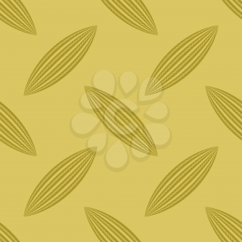 Rope Seamless Pattern with Knots on Yellow Backround.