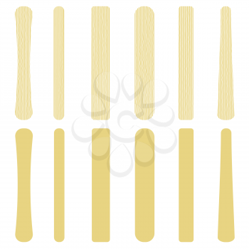 Set of Different Ice Cream Stick Isolated on White Background.