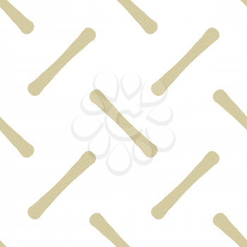 Different Ice Cream Stick Seamless Pattern Isolated on White Background.
