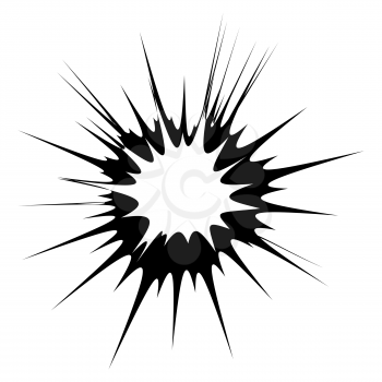 Explode Flash, Cartoon Explosion, Star Burst Isolated on White Background.
