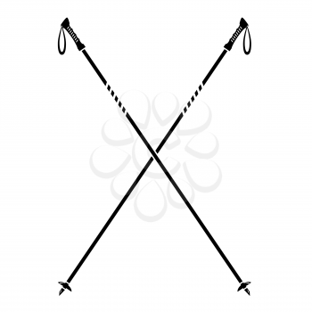 Nordic Walking Stick Icon Isolated on White Background.
