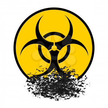 Beware Biohazard Sign Isolated on White Backgrouind. International Hazard Symbol. Warning Icon of Virus.