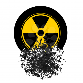 Ionizing Radiation Sign. Radioactive Contamination Symbol. Warning Danger Hazard on White Background.