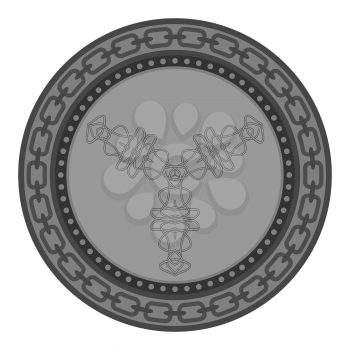 Celtic Pattern Isolated on White Background. Scandinavian Design. Decorative Vikings Logo.