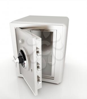 Security metal safe with empty space inside 
